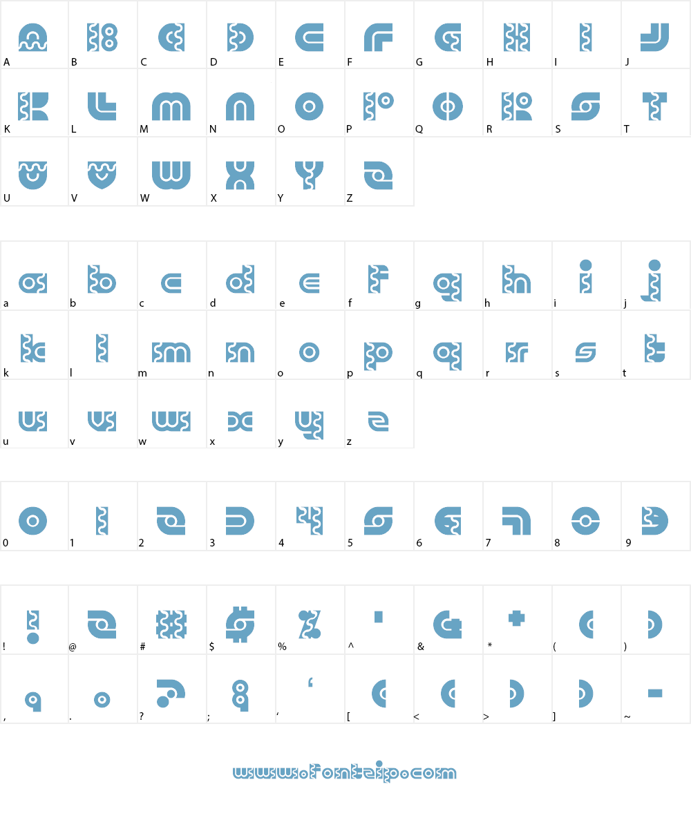Robo Arriba Font Character